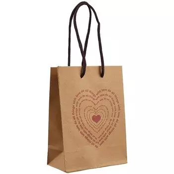 Пакет А6 "Сердца" крафт, женск.