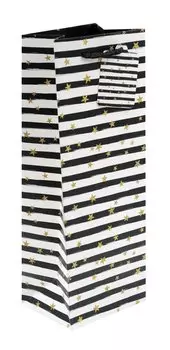 Пакет бутылочный 34,5*12,5*10 "Shine" бум.мат.ламинат