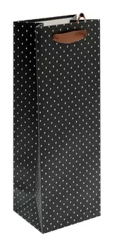 Пакет бутылочный 34,5*12,5*10 "Black shine" бум.мат.ламинат