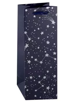 Пакет бутылочный 35*13*9 "Небо в звездах" бум.мат