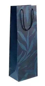 Пакет бутылочный 36*12*8,5 "Тропические цветы" бум.мат.ламинат