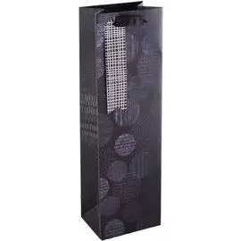 Пакет бутылочный 39*12*9 "Bag for bottle" бум., мат.пленка, тиснение, тег с тиснением