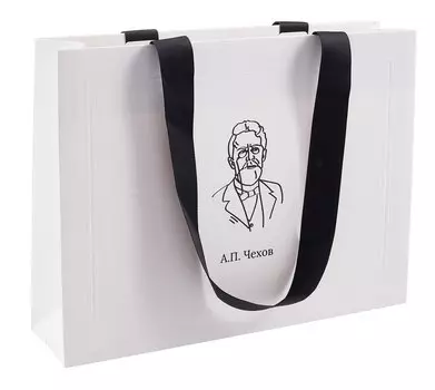 Пакет подарочный А4 "Цитаты. Чехов А.П." горизонт., нейтр., Bookvalno