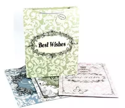 Пакет подарочный бумажный А3 "Best wishes"