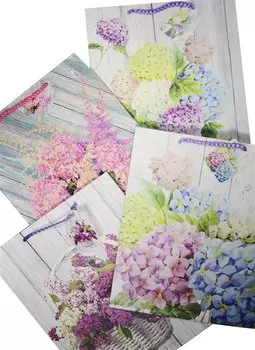 Пакет подарочный бумажный А4 26*32*12.5 "Садовый букет", жен., мат. ламинат, Kairui