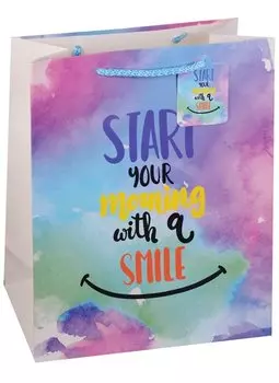 Пакет подарочный бумажный А4 32*26*12.5 "Wishes", нейтр., мат. ламинат, Kairui