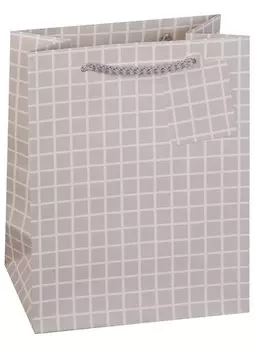Пакет подарочный бумажный А5 "Мелкая клетка", нейтральный