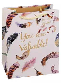 Пакет подарочный бумажный А5 "You are valuable", женский