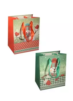 Пакет подарочный бумажный "Снеговик" А5