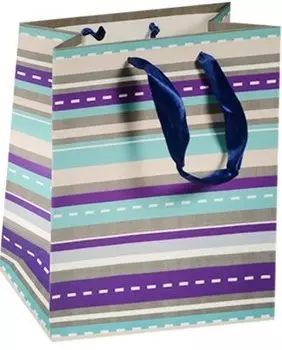 Пакет подарочный бумажный "Веселые полоски", А5