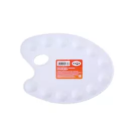 Палитра для смешивания красок, 12 ячеек, овальная, белая