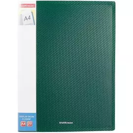 Папка 20ф А4 "Diamond Original" пластик, карман на корешке, зеленый, Erich Krause