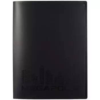 Папка 4кольца А4 "MEGAPOLIS" 24мм, пластик, черный, Erich Krause