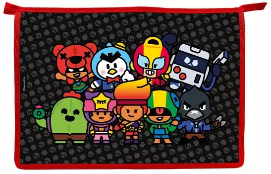 Папка для тетрадей А4 "Brawl Stars. Бравлы-герои" молния, пластик