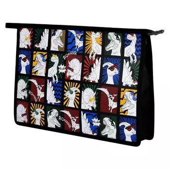 Папка для тетрадей А4 "ДИНО-КОМИКС" полипропилен, 33*23*7см, молния, дно с расширением, УФ-печать