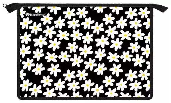 Папка для тетрадей А4 "РОМАШКОВОЕ ПОЛЕ" 325*230*55, пластик, молния сверху