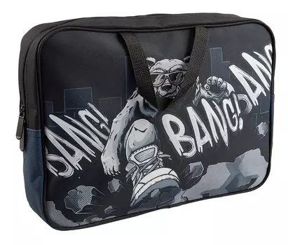 Папка для тетрадей Феникс+, "Крутой гризли", А4+, на молнии