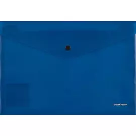 Папка-конверт А4 на кнопке "Fizzy Classic" непрозрачн.пластик, синий, Erich Krause