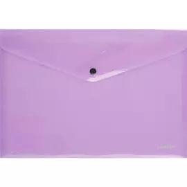 Папка-конверт А4 на кнопке "Glossy Vivid" полупрозрачн.пластик, фиолетовый, Erich Krause