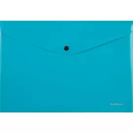 Папка-конверт А4 на кнопке "Matt Vivid" непрозр.пластик, бирюзовый, Erich Krause