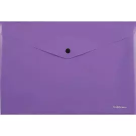 Папка-конверт А4 на кнопке "Matt Vivid" непрозр.пластик, фиолетовый, Erich Krause