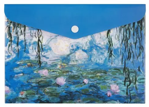 Папка-конверт А5 на кнопке "Клод Моне. Водяные лилии"