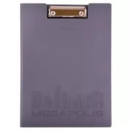 Папка-планшет А4 "MEGAPOLIS" пластик, серый, Erich Krause