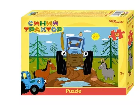 Пазл 60 "Синий трактор" (Биг Папа)