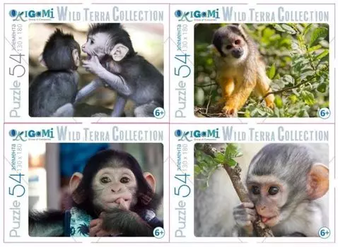 Пазл-мини 54 эл. WildTerraCollection. Маленькие обезьянки