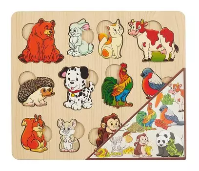 Пазл-рамка "Кто что ест" 24 детали, 2 слоя