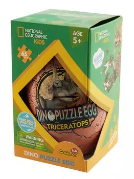 Пазл в яйце "Трицератопс", 63 детали