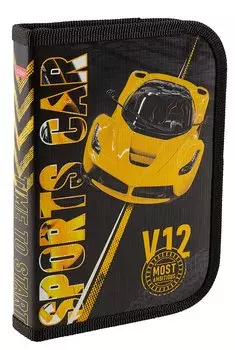 Пенал 1отд. "Автоспорт" 19*13см, молния, глянц. ламин., таблица умножения, инд.уп.