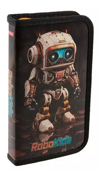 Пенал 1отд. "Робо" 19*11,5см, молния, глянц. ламин., таблица умножения, инд.уп.