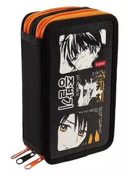 Пенал 3отд. "Аниме. Нежные чувства" 19*11см, молния, глянц.ламинация, таблица умножения, инд.уп.