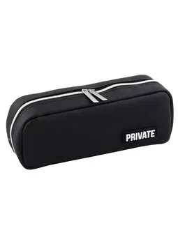 Пенал-косметичка "Private" черный, 21х9х5 см