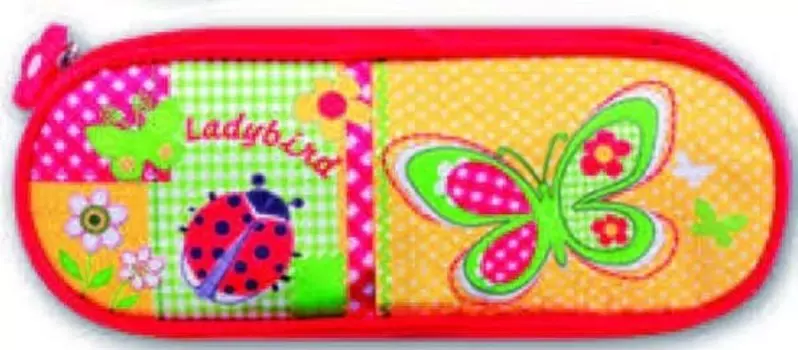 Пенал школьный Феникс+ 20,5*7,5*4см Пэчворк бабочка без наполнения с откидной крышкой, атлас