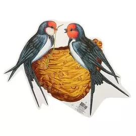 Плакат Ласточки в гнезде (ФМ-10474) (картон) (вырубка) (с блестками в лаке)