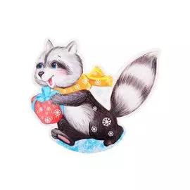 Плакат вырубной А4 "Енот"