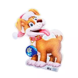 Плакат вырубной А4 "Собачка новогодняя "