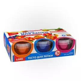 Тесто для лепки,LORI Пластишка. Набор №10, 6цв. по 80гр.