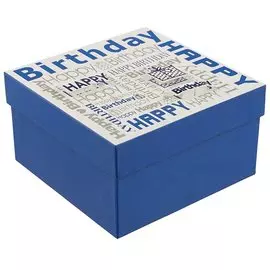 Подарочная коробка «Happy birthday», синяя, средняя