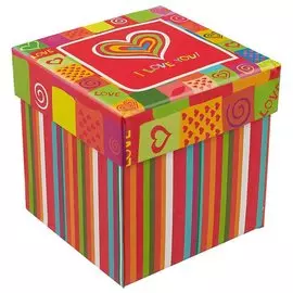Подарочная коробка «I love you», 9.5 x 9.5 x 10 см