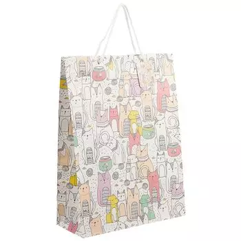 Подарочный пакет «Cat s family», А3