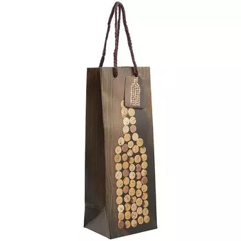 Подарочный пакет для бутылки «Corks», 35 х 13 х 10 см