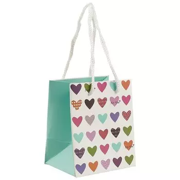 Подарочный пакет «Разноцветные сердечки», А6