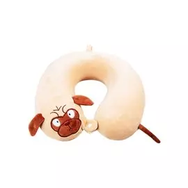 Подголовник с кнопкой Мопс (текстиль) (30х30)