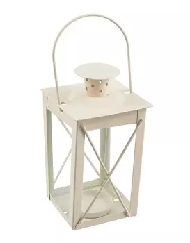 Подсвечник-фонарь белый (15х7)