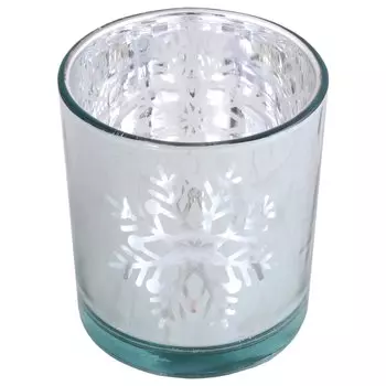 Подсвечник Снежинки (серебро) (стекло) (8х7)