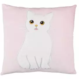 Подушка Котик пушистый (текстиль) (35х35) в ассортименте