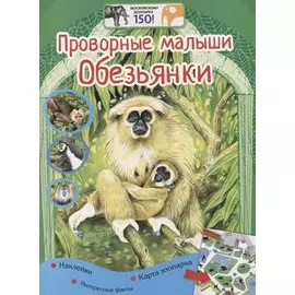 Проворные малыши.Обезьянки. Наклейки. Интересные факты. Карта зоопарка